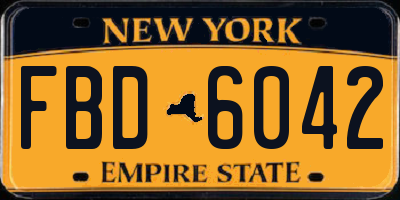 NY license plate FBD6042
