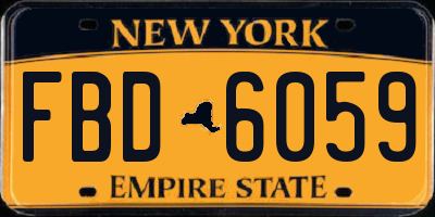 NY license plate FBD6059