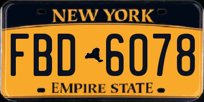 NY license plate FBD6078