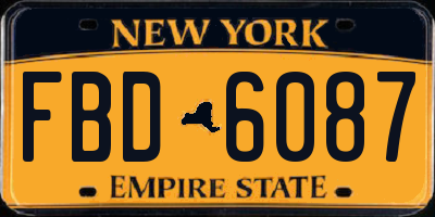 NY license plate FBD6087