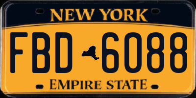 NY license plate FBD6088