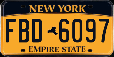 NY license plate FBD6097