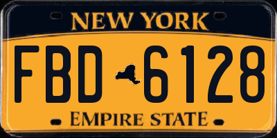 NY license plate FBD6128