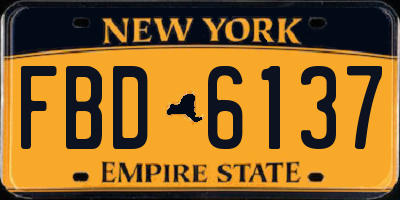 NY license plate FBD6137