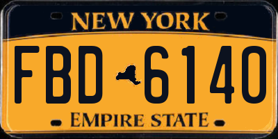 NY license plate FBD6140