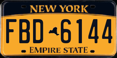 NY license plate FBD6144