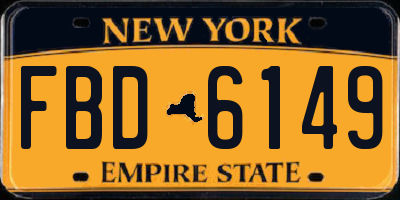 NY license plate FBD6149