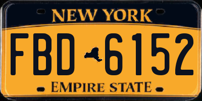 NY license plate FBD6152