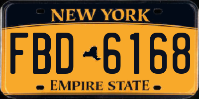 NY license plate FBD6168