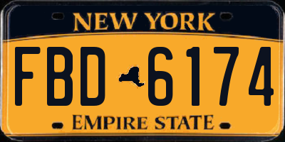 NY license plate FBD6174