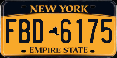 NY license plate FBD6175