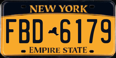 NY license plate FBD6179