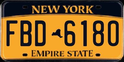 NY license plate FBD6180