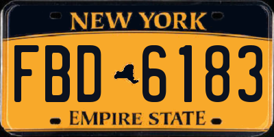 NY license plate FBD6183