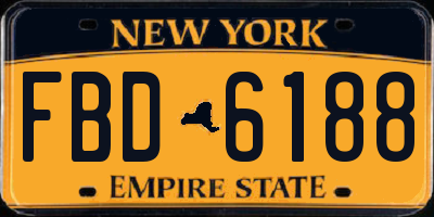 NY license plate FBD6188