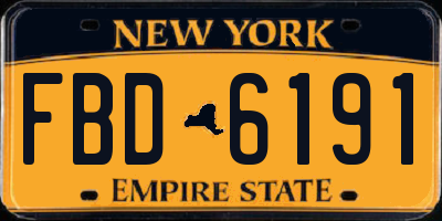 NY license plate FBD6191