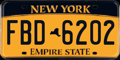 NY license plate FBD6202