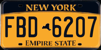 NY license plate FBD6207