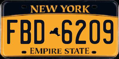 NY license plate FBD6209