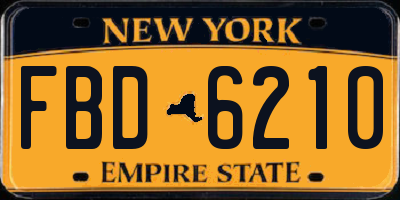 NY license plate FBD6210