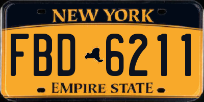 NY license plate FBD6211