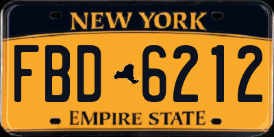 NY license plate FBD6212