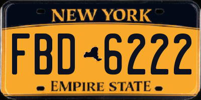 NY license plate FBD6222