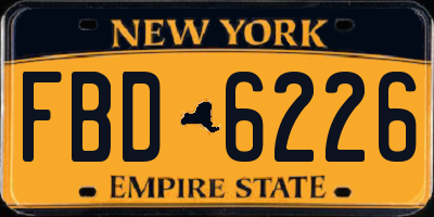 NY license plate FBD6226