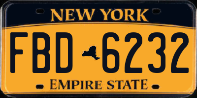 NY license plate FBD6232