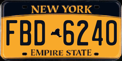 NY license plate FBD6240