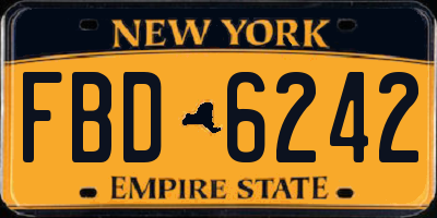 NY license plate FBD6242