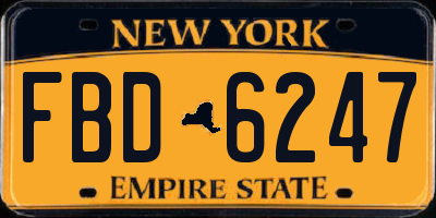 NY license plate FBD6247
