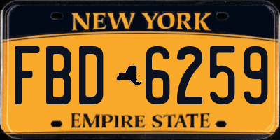 NY license plate FBD6259