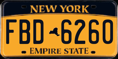 NY license plate FBD6260