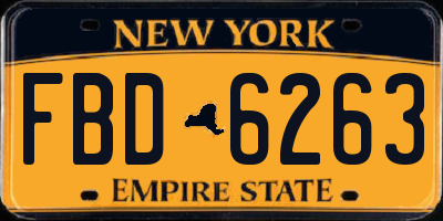 NY license plate FBD6263