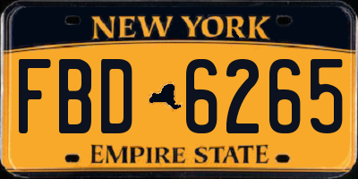 NY license plate FBD6265