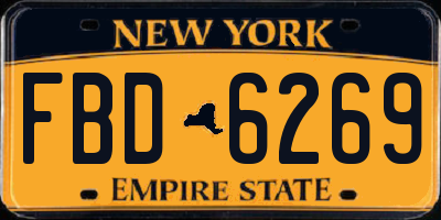 NY license plate FBD6269