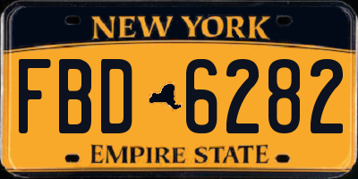 NY license plate FBD6282