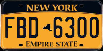 NY license plate FBD6300