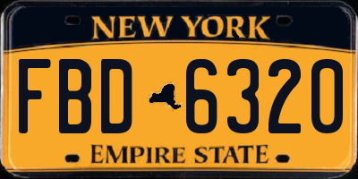 NY license plate FBD6320