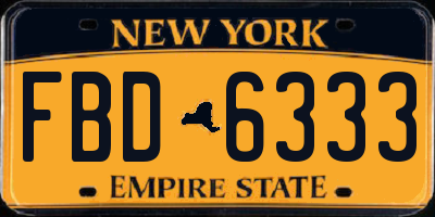 NY license plate FBD6333