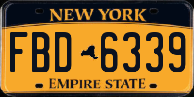 NY license plate FBD6339