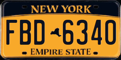 NY license plate FBD6340