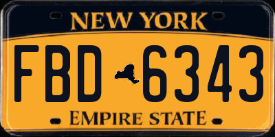 NY license plate FBD6343