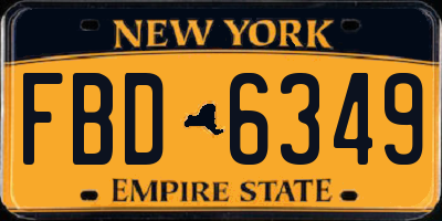 NY license plate FBD6349