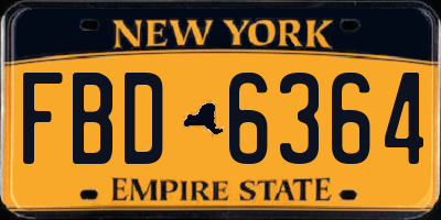 NY license plate FBD6364