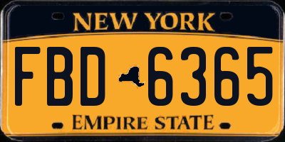 NY license plate FBD6365