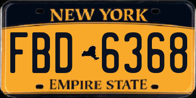 NY license plate FBD6368