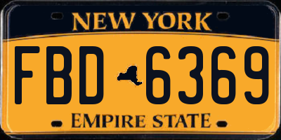 NY license plate FBD6369