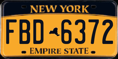 NY license plate FBD6372